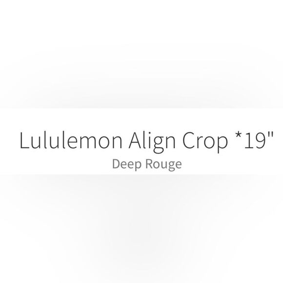 .Lululemon Align Crop 19" Deep Rouge - Picture 5 of 9